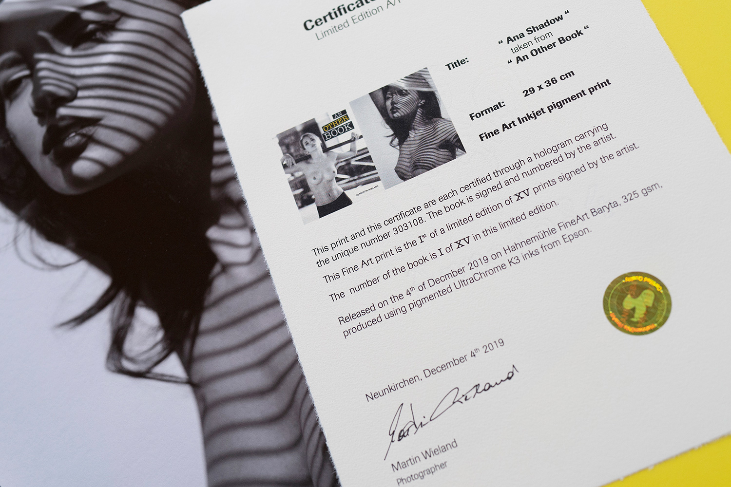 Original print with certificate of authenticity