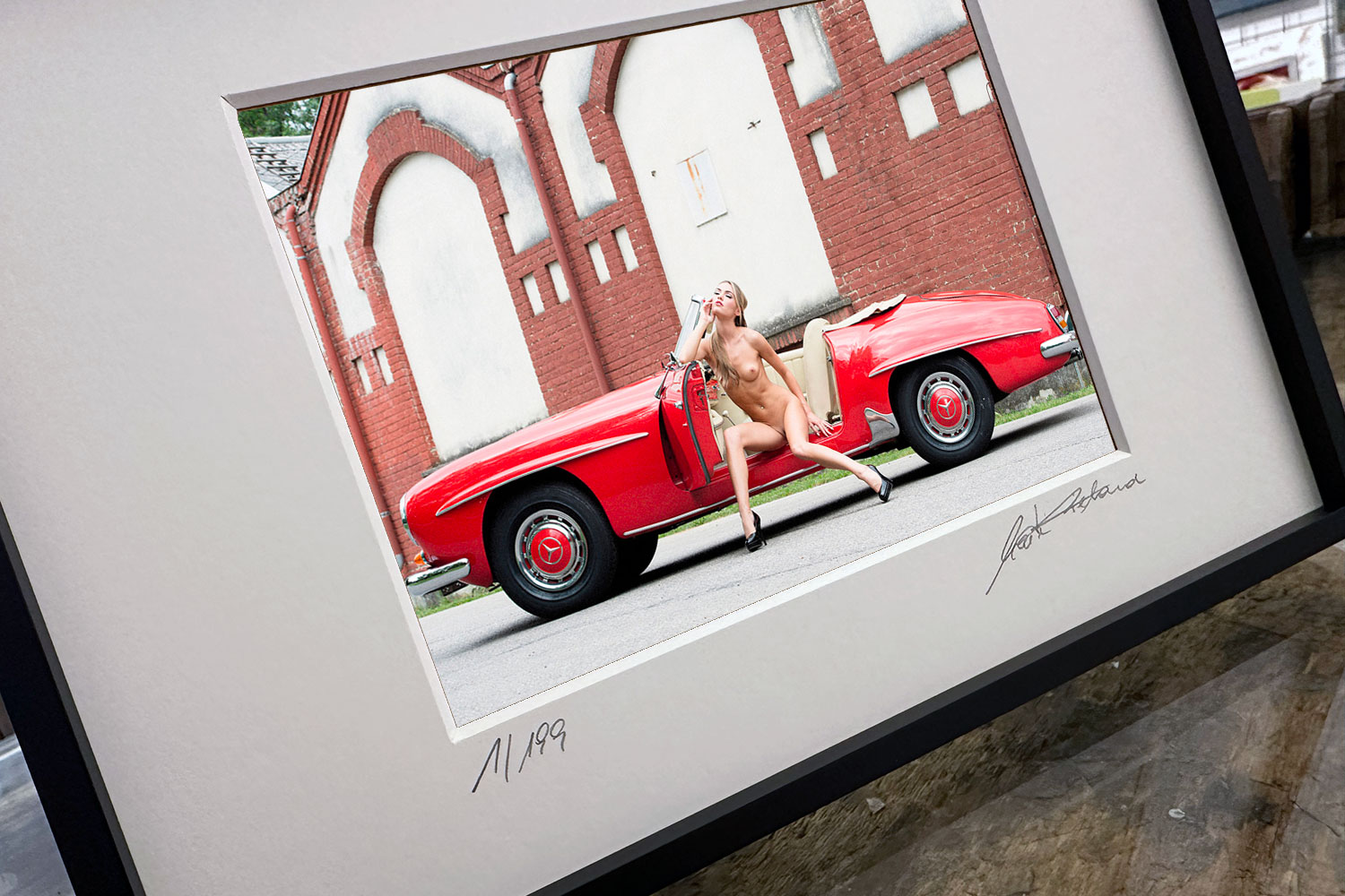 "Nitribitt’s Sunday Drive" – detail view of the print (cropped view) – limited fine art nude photography