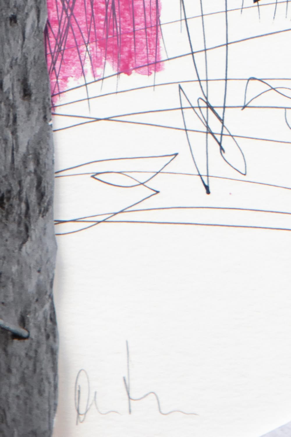 Enter Now – detail, tape collage and ink line on baryta paper – Detail 3