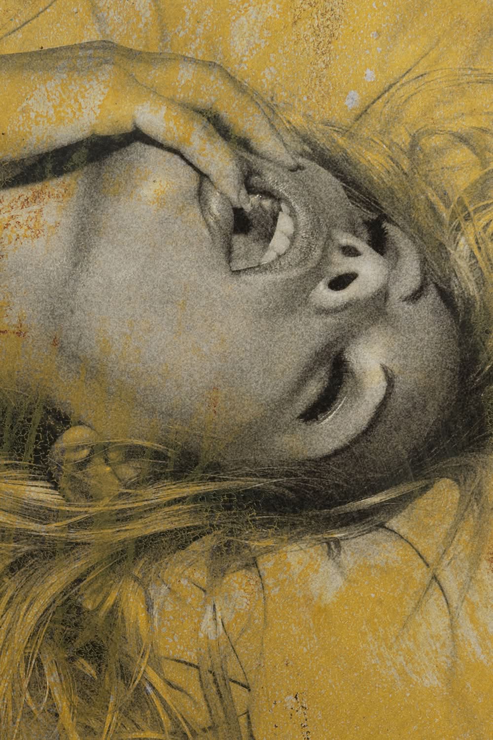 Yellow Frequency – Detailansicht, zeitgenössische Collagenkunst – Detail 1