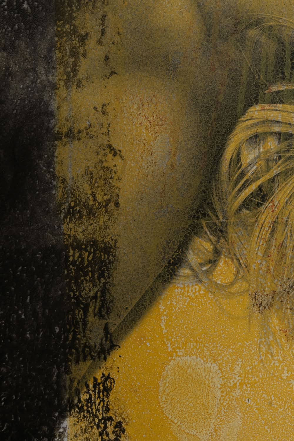 Yellow Frequency – Detailansicht, zeitgenössische Collagenkunst – Detail 2