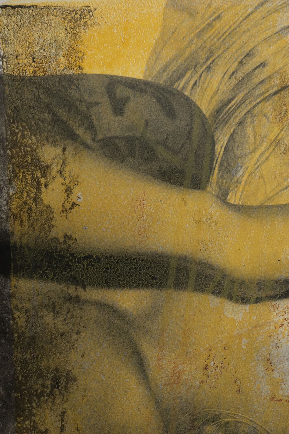Yellow Frequency – Detailansicht, zeitgenössische Collagenkunst – Detail 3
