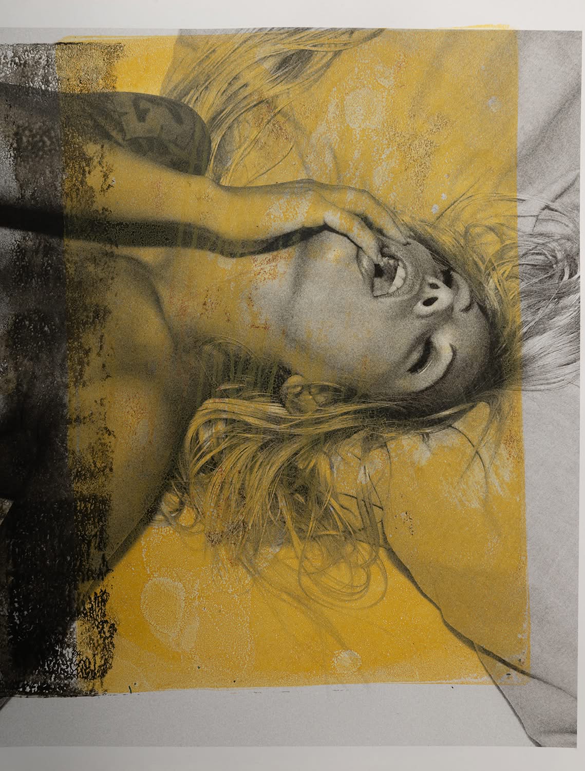 Yellow Frequency – Modern Madonnas Unikat, zeitgenössische Collagenkunst