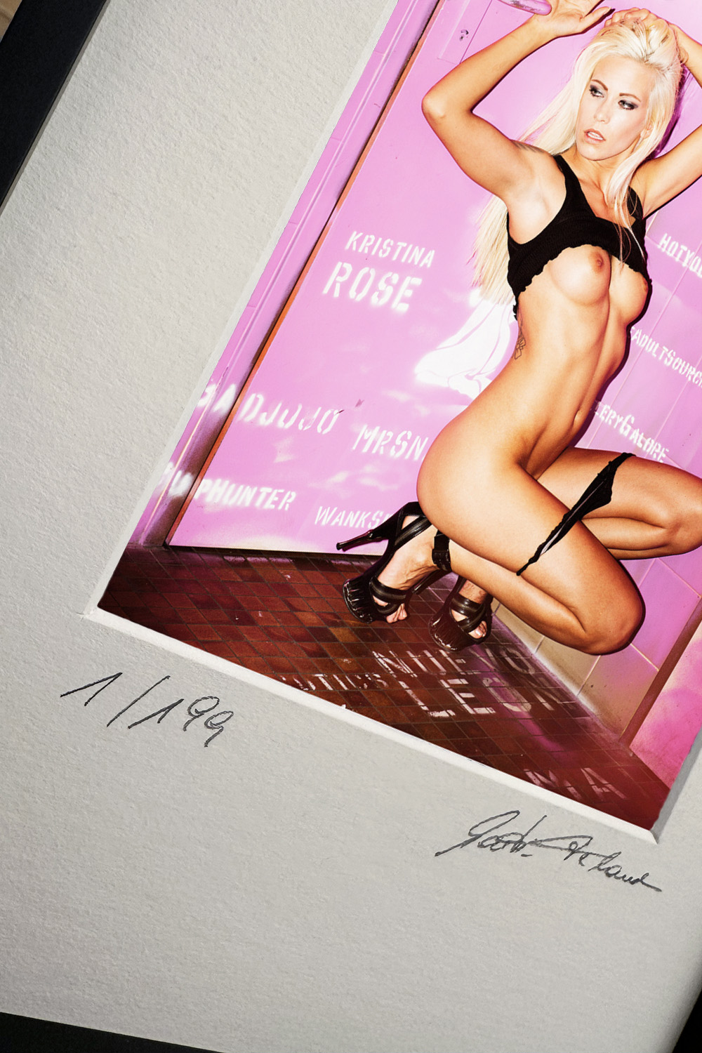 OCCUPIED 5 Occupied - framed print presented on a table - limited fine art nude photography – Mockup 2